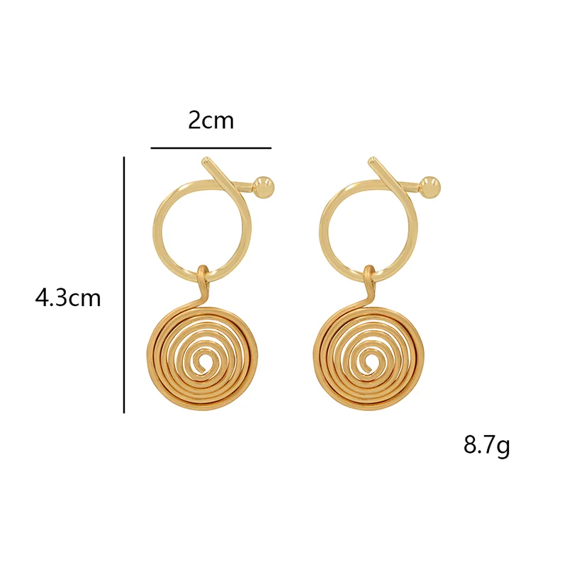 Brass Plated Gold Mosquito Coil Earrings